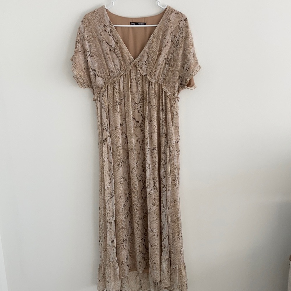 ZARA Snake Print Maxi Dress
